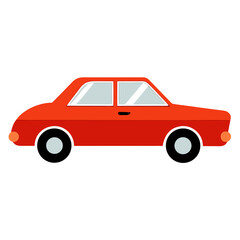 red car isolated on white