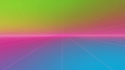 Vibrant, abstract gradient perspective with glowing horizontal line and radiating lines