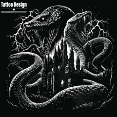 Obraz premium dragon on black background