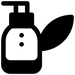 Liquid soap. Outlined stroke vector icon with black-filled details.