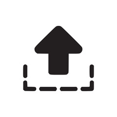 Illustration of an upload icon, representing file sharing, data transfer, and content submission for digital devices and online platforms in a simple and modern design