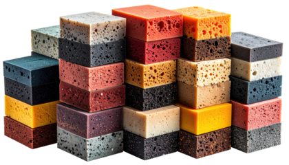 Stacked colorful soap bars