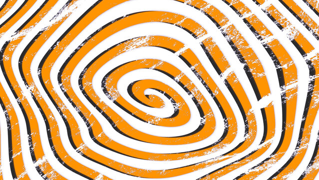 Abstract orange and purple grunge spiral animation element. Distressed concentric circles with a textured effect, ideal for motion graphics and overlays. On a transparent background for easy use. - Powered by Adobe