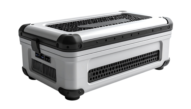 White storage case, tech box