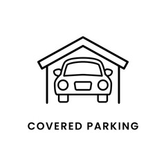 Linear Covered Parking Garage Symbol