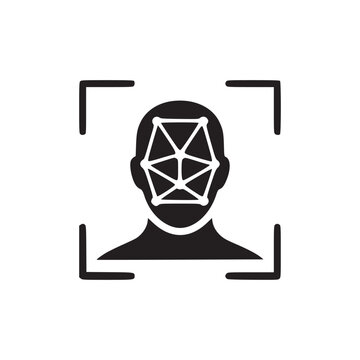 Vector art of face recognition scan icon a vector illustration of facial recognition technology, suitable for security, biometrics, and identity verification projects