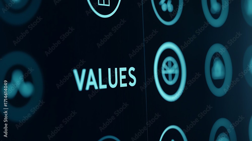 Poster a digital display highlighting the word 