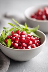 Refreshing pomegranate salad with herbs served in a bowl for a healthy meal option