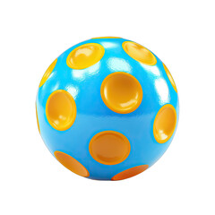 Obraz premium Round sphere, light blue, with orange/yellow spots