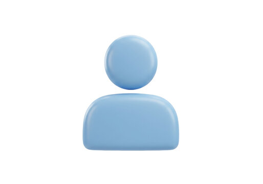 Isolated user icon rendering in blue tone. User profile, membership, or sign in icon