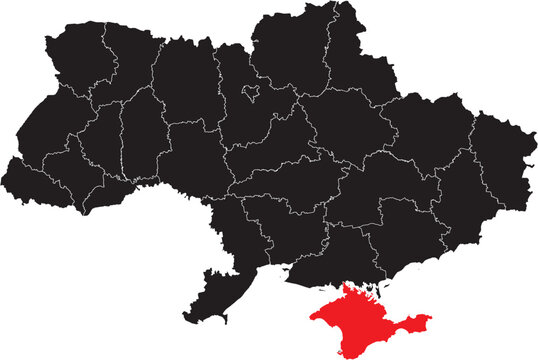 Crimea Peninsula on the Ukraine Map
