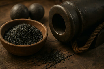 Gunpowder and Cannonballs Close-Up