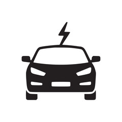 Vector art of electric car icon symbol of ecofriendly transportation and sustainable energy vector illustration of an electric vehicle with a lightning bolt symbol