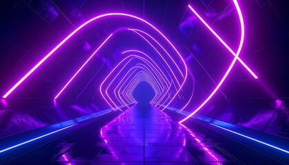 Neon tunnel with vibrant colors (1)