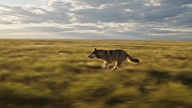 Canis lupus occidentalis. Black Northwestern wolf / Mackenzie Valley wolf / Alaskan timber wolf / Canadian timber wolf (Canis lupus occidentalis) looking at bird flying overhead in forest 