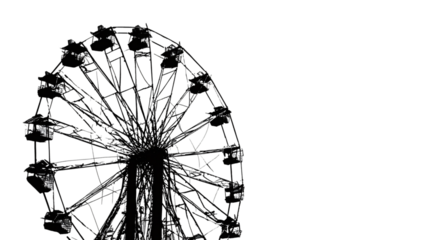 Ferris Wheel Line Art isolated on transparent background