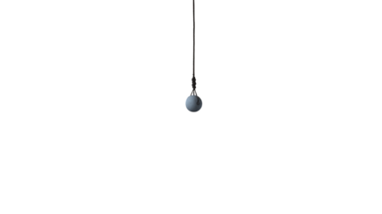Suspended sphere, dark concept isolated on transparent background