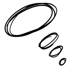 Handdrawn Thought Bubbles Communication Ideas and Thoughts