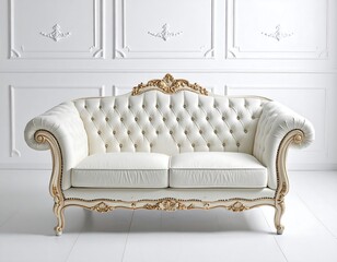 Elegant white sofa in a lavish room