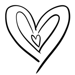 Three Hearts A Simple HandDrawn Sketch