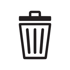 Vector art of trash bin icon symbol of waste management, disposal, and recycling vector illustration in flat style suitable for web, mobile app, and graphic design projects