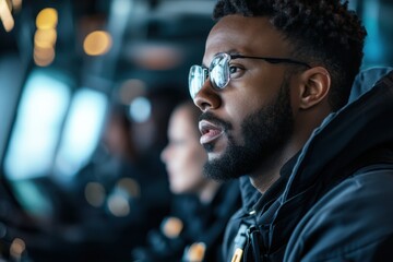 Operators collaborate on shipboard operations emphasizing teamwork and inclusivity among diverse crew members