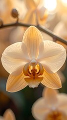 Close-up of a delicate pastel orchid