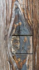 Close-up of weathered wood with knots
