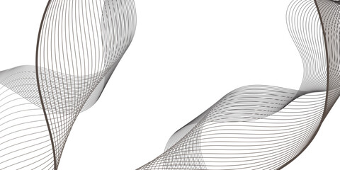 Elegant black wave lines overlap in rhythmic motion, forming curves that convey balance, energy, and flow, reminiscent of musical frequencies or fluid motion in abstract design.