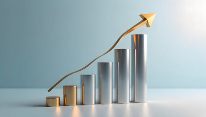 business graph with red arrow