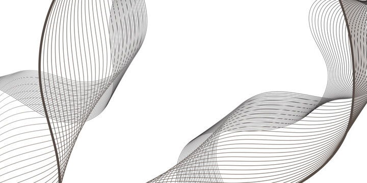 Elegant black wave lines overlap in rhythmic motion, forming curves that convey balance, energy, and flow, reminiscent of musical frequencies or fluid motion in abstract design.