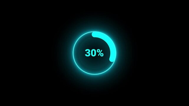Neon loading animation counting from 0 to 37%, featuring a glowing green circle, and a charging connector on black background. Statistics Business and finance theme Visual Data Representation