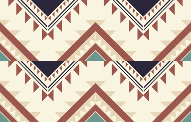 Ethnic abstract ikat art. Aztec ornament print. geometric ethnic pattern seamless  color oriental.  Design for background ,curtain, carpet, wallpaper, clothing, wrapping, Batik, vector illustration.