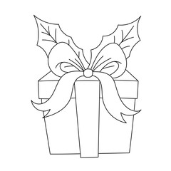 Christmas gift box with ribbon