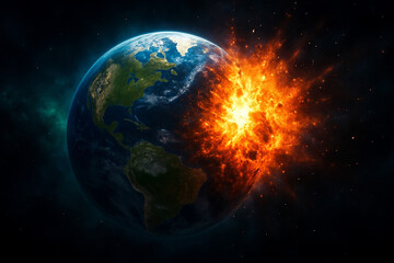 earth fire blast space view