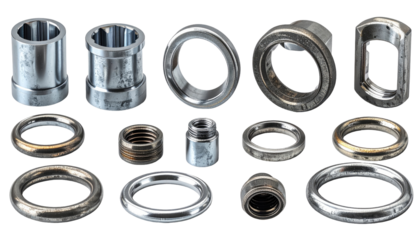 Assorted metal rings and components