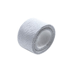 White Fabric Adhesive Bandage Roll Isolated on Black Background