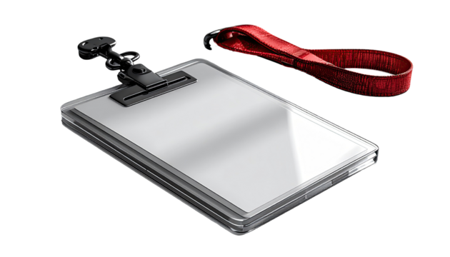 Blank identification card with lanyard
