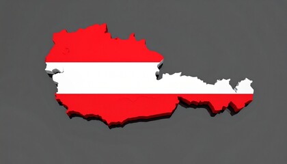Obraz premium Austria Map with Flag Colors on Gray Background