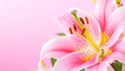 Close-up of a delicate pink lily