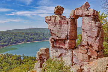 Devil’s Doorway Rock Formation at Devils Lake Wisconsin