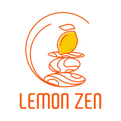 lemon zen wellness flat minimalist logo design