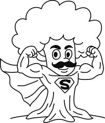 Funny cartoon vector art featuring a man with a hat and a dog, drawn in a comic style