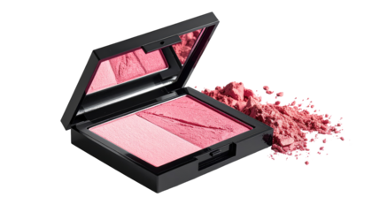 A double-ended blush compact