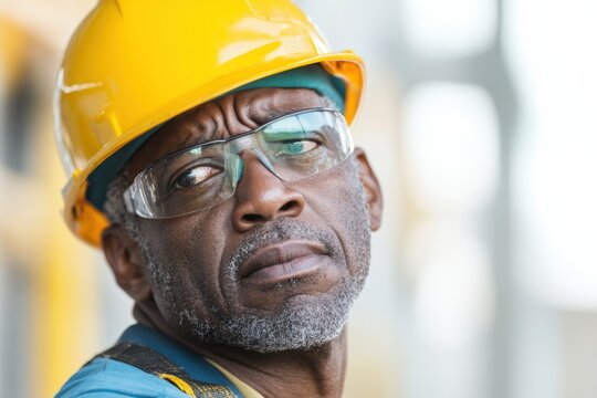 Elderly Black male rigger overseeing installation project with confidence and expertise at construction site