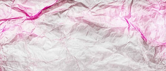 Obraz premium Pink crumpled metallic foil creating vibrant textured neon-tinted surface