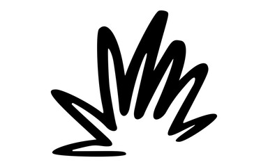 Hand Drawn Stylized Bush or Grass or Explosion Doodle