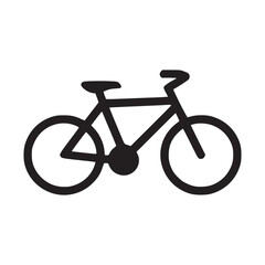 Illustration of a bicycle, perfect for representing fitness, ecofriendliness, or urban commuting, offering a clean and modern visual element for diverse design applications