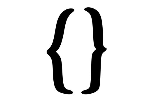 Hand Drawn Curly Brackets Pair OR Opening and Closing Brace Doodle