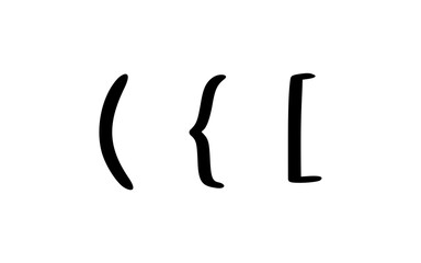 Hand Drawn Opening Punctuation Set OR Left Brackets Collection Doodle
